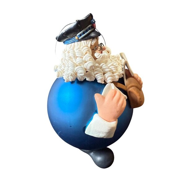 Dept. 56 Special Delivery Santa Noel 5” Figurine Blue Round Christmas Ornament - Picture 7 of 11